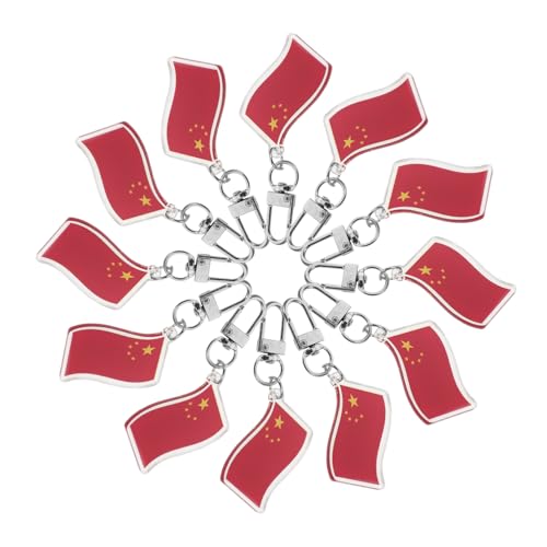 PACKOVE 12 Stück Teiliges China Nationalflaggen Schlüsselanhänger Tragbare Patriotische Anhänger für Rucksäcke Taschen Party Dekorationen für Nationalfeiertag Feierlichkeiten von PACKOVE