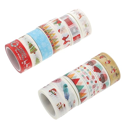 PACKOVE 13 Rollen Teiliges Weihnachts DIY Klebeband Bunte Selbstklebende Papierklebebänder mit Verschiedenen Festlichen Mustern für Tagebücher Geschenkverpackung Basteln und PACKOVE 13 Rollen Teiliges Weihnachts DIY Klebeband Bunte Selbstklebende Papierklebebänder mit Verschiedenen Festlichen Mustern für Tagebücher Geschenkverpackung Basteln und von PACKOVE