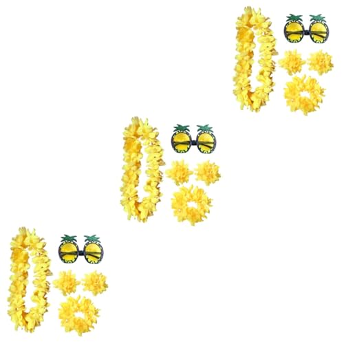PACKOVE 15 Stk Halskette Hawaii-halsketten Schnapsgläser Hawaiianische Halskette Lustige Brille Ananas-brille Hawaii-armband Requisiten Kranz Kopfbedeckung Bankett Bilden von PACKOVE