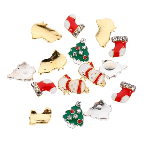 PACKOVE 15 Stück Teiliges Weihnachts Nail Charms aus Langlebiger Legierung DIY Nagelkunst Zubehör mit Festlichen Motiven Kompakt und Praktisch für Maniküre Zuhause und Salon Einzigartiges von PACKOVE
