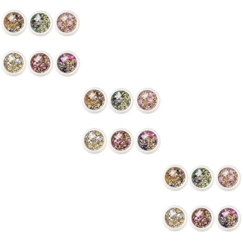 PACKOVE 18 Sätze Teiliges Set Strass Nagelkunst Zubehör Diy Maniküre Dekoration für Mischstil Nagelkunstbedarf Langlebig und Leicht für Kreative Nageldesigns von PACKOVE