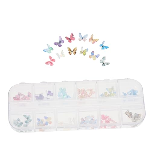 PACKOVE 2 Boxen Schmetterling Nagel Dekorationsset Diy Nail Art Zubehör für Kreative Maniküre Einzigartige und Farbenfrohe Schmetterlings Dekorationen für von PACKOVE