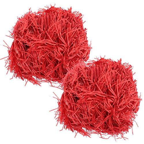 PACKOVE 2 Packungen Dekoratives Geschreddertes Seidenpapier Pack Raffia Füllmaterial Rot für Geschenkverpackungen und Diy Dekorationen von PACKOVE