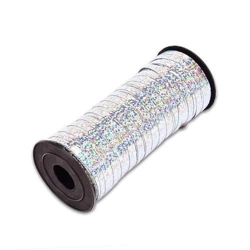 PACKOVE 2 Rollen 100 Geburtstagsballonband Weiß Samtband für Luftballons Verpackung und Band Hochzeitsbänder Geschenkverpackungsbänder Geschenkband Ballonbänder von PACKOVE