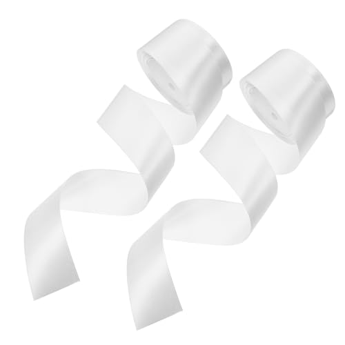 PACKOVE 2 Rollen Band Für Die Rückenlehne Des Stuhls Schleife Band Für Bouquet Handwerksband Geschenkband Bänder Für Blumensträuße Blumenstrauß Zubehör Bulk-band Zierband Weiß Polyester von PACKOVE