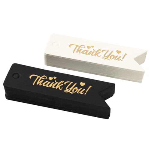 PACKOVE 2 Sätze Dankeskarten Geschenkanhänger Mit Schwanzdesign Weiß Und Schwarz Für Hochzeit Weihnachten Partydekoration Zum Beschriften Von Geschenken Und Einladungen 200 Stück * 2 von PACKOVE