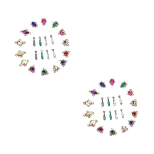 PACKOVE 2 Sätze Diy Nagelkunst Zubehör Mit Legierungs Und Elementen Flachboden Nagelcharms Für Kreative Maniküre Dekorationen Für Nail Art Enthusiasten 54 Stücke * 2 von PACKOVE