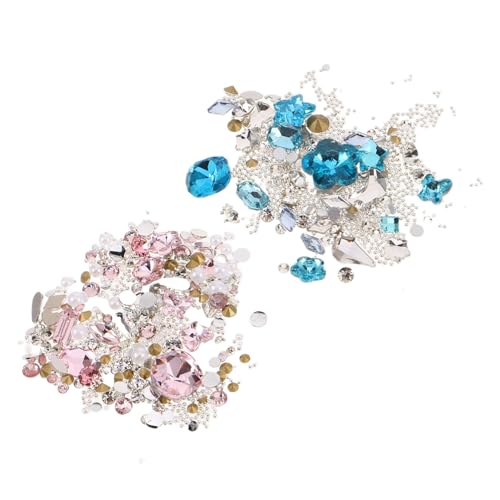 PACKOVE 2 Sätze Flache Strasssteine Nail Art Charms Glitzernde Resin Schmucksteine DIY Nageldekorationen in Rosa und Blau für Frauen Mädchen Maniküre Zubehör PACKOVE 2 Sätze Flache Strasssteine Nail Art Charms Glitzernde Resin Schmucksteine DIY Nageldekorationen in Rosa und Blau für Frauen Mädchen Maniküre Zubehör von PACKOVE