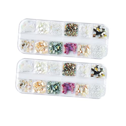 PACKOVE 2 Sätze Natürliche Nageldekoration Teiliges Set für Kreative Diy Maniküre Leicht und Langlebig für Nageldesign mit Shell Flakes von PACKOVE