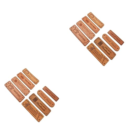 PACKOVE 2 Sätze Pu Etiketten Zum Annähen Diy Kleidungsetiketten Mit Perforierten Löchern Für Handarbeiten An Kleidung Taschen Und Zufälliger Stil 32 Stück * 2 von PACKOVE
