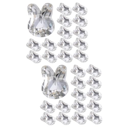 PACKOVE 2 Sätze Schmuck Mit Nageldiamanten Für Dekorationen Edelsteine Gefälscht Hase Nagel Strass Nagel Charms Hallo Nagelkunstabziehbilder Erwachsene Zehe Nägel Kristall 20 Stück * 2 von PACKOVE
