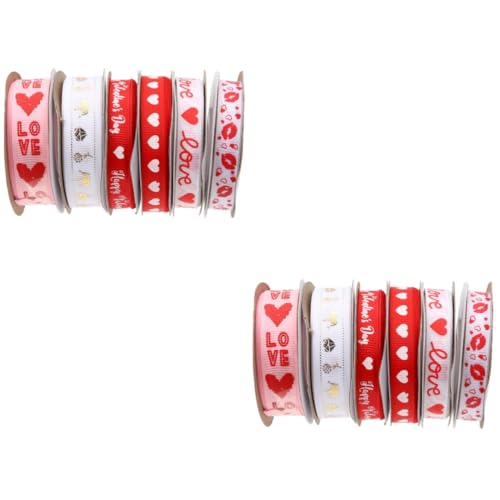 PACKOVE 2 Sätze Verpackung Band Farbig Valentinstag Band Wickeln Pastell Valentinstag Geschenkband Herzen Aus Satinband Bänder Mit Herzmuster Wickelband Polyester 6 Rollen * 2 PACKOVE 2 Sätze Verpackung Band Farbig Valentinstag Band Wickeln Pastell Valentinstag Geschenkband Herzen Aus Satinband Bänder Mit Herzmuster Wickelband Polyester 6 Rollen * 2 von PACKOVE