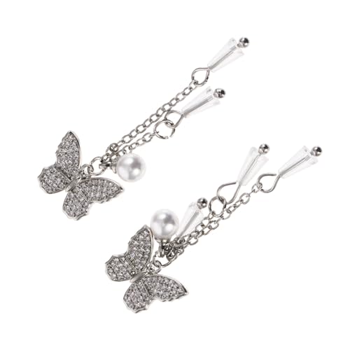PACKOVE 2 Stück Charms Schmuck Zubehör für Maniküre Glänzende Fingernagel Dekorationen Metall Diy Nagelkunst Zubehör für Nail Art Designs Silberfarben von PACKOVE