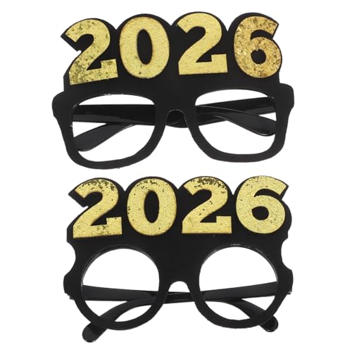 PACKOVE 2 Stück Teiliges Silvester-brille Schwarz-gold Glitzer Kunststoff Partybrille Foto-accessoire für Silvester Abschluss Feiertage Robust und Auffällig PACKOVE 2 Stück Teiliges Silvester-brille Schwarz-gold Glitzer Kunststoff Partybrille Foto-accessoire für Silvester Abschluss Feiertage Robust und Auffällig von PACKOVE