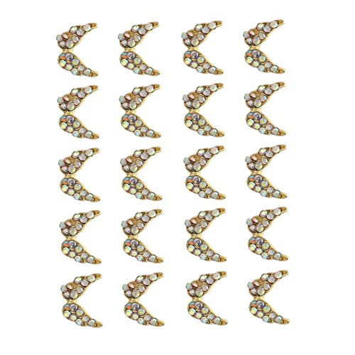 PACKOVE 20 Stück Herz-Strass-Nagel-Kunst weihnachts fingernägel nägel zu hause machen flügel nagel glitzern Strassstein für Nägel aufkleber Maniküre-Charme Flügel Strass Legierung Colorful von PACKOVE