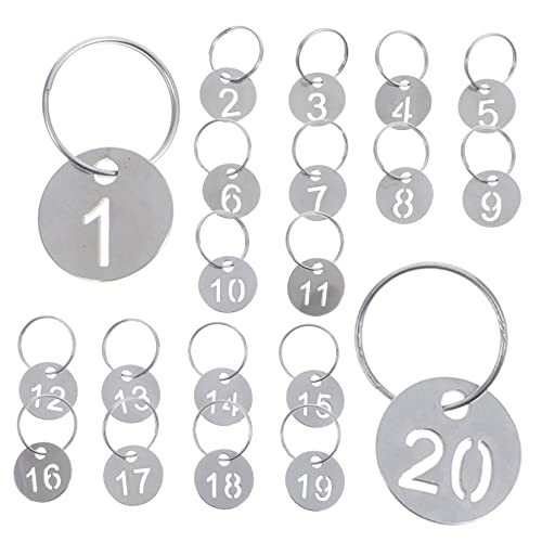 PACKOVE 20 Stück Nummernschild Schlüsselanhänger Etiketten Schlüsselanhänger Zubehör Nummerierte Schlüsselkennzeichnungen Schlüsselanhänger Zum Aufhängen Schlüsselanhänger Mit von PACKOVE