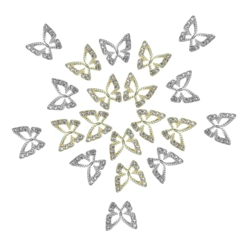 PACKOVE 20 Stück Schmuck mit Nageldiamanten Nageljuwelen Dekoration Nagelanhänger Silber Nägel Charme nagel strass edelsteine Kristalle für Nägel Strass-Anhänger Nageldekore Strasssteine von PACKOVE