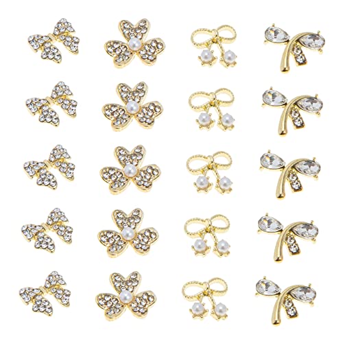 PACKOVE 20Stücke Teiliges Bogennagel Nageldekoration Perlen Maniküre Accessoires für Natürliche und Falsche Nägel Einfach zu Verwenden von PACKOVE