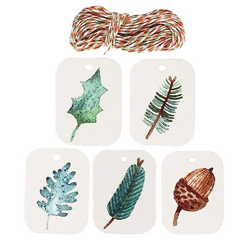 PACKOVE 250 Stück Vintage Geschenkanhänger aus Kraftpapier mit Schnur und Muster für Hochzeit Scrapbooking und Beschriftungen von PACKOVE