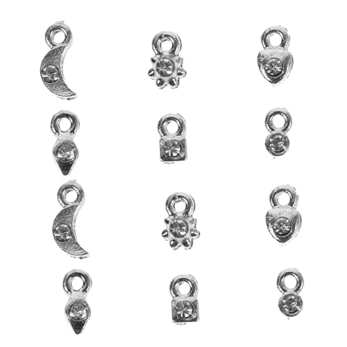 PACKOVE 2Sätze Nagelkunst Charms DIY Nageldekoration Silber Nagelschmuck für Maniküre Vielseitige Verwendung für Nägel Handys und Notizbücher Perfektes Zubehör für Kreative von PACKOVE