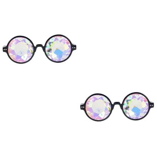 PACKOVE 2st Edm Brille Brille Kaleidoskop-rave-brille Kaleidoskop-beugungsgläser Begeisterte Brille Edm-sonnenbrille Regenbogen Trippy Brille Für Raves Kaleidoskop-brille Glas Kostüme von PACKOVE