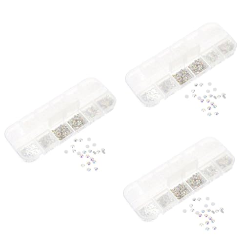 PACKOVE 3 Boxen Flachrhinestones für Nageldesigns Selbstklebend für Diy Nailart Glitzernde Schmucksteine für Stilvolle Nägel und Einfache Anwendung von PACKOVE