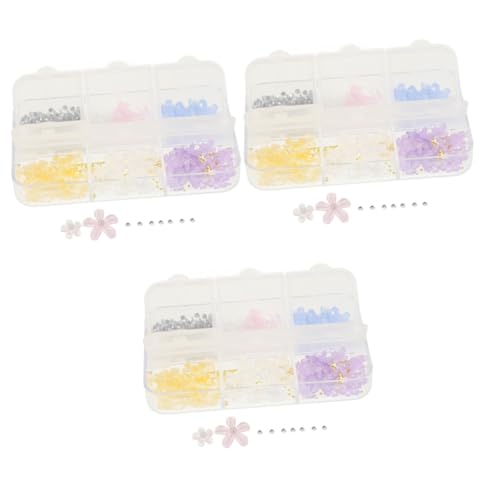 PACKOVE 3 Boxen Strassnagelschmuck Nail-art-stollen Nagel Diy Dekoration Trendy Maniküre Diy Kristalle Für Nägel Diy-zubehör Hochzeit Nagelabziehbilder Mit Blumen Plastik von PACKOVE