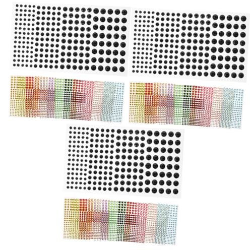 PACKOVE 3 Sätze Diamantaufkleber Edelsteine ​​für Das Gesicht Machen Klebstoff Festival Unikal Wundrrschön Körper Gesicht Strasssteine Gesichts-strass-aufkleber Acryl 12 Blätter * 3 von PACKOVE