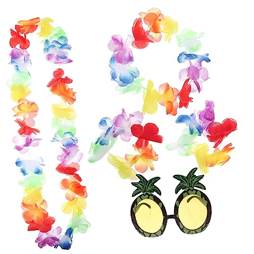 PACKOVE 3 Sätze Luau-Partydekorationen Strand Halsketten Hawaii-Party-Requisiten hawaii sonnenbrille hawaii kostüm eine Halskette Girlande Strandparty-Sonnenbrille Hawaii-Party-Brille von PACKOVE