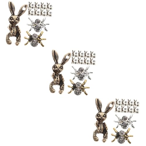 PACKOVE 3 Sätze Nagel Diamant Schmuck Nagel Charm Nagel Accessoires Dunkle Nägel 3D Charms Maniküre Accessoire Nagel Schmuck Charms Gruselige Nagel Nieten Charms Für Nägel 30 Stück * 3 von PACKOVE