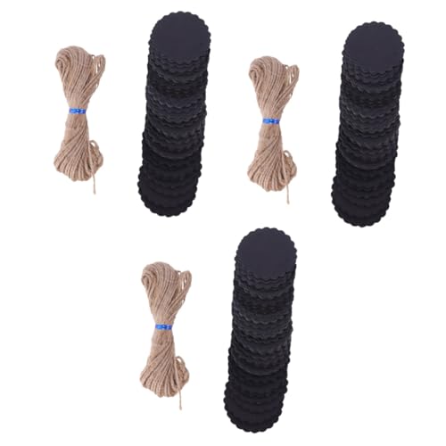 PACKOVE 3 Sätze Rindsleder Kartenanhänger Etiketten Bastelpapieranhänger Papieranhänger Geschenkanhänger Blankoanhänger Wunschkarten Markierungsanhänger Seil 100 Stück * 3 von PACKOVE