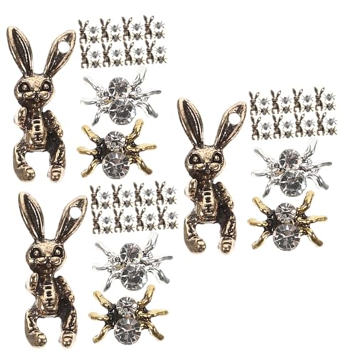 PACKOVE 3 Sätze Schmuck Mit Nageldiamanten Nagel Charme Nagel Charms Reize Fingernagel-dekore Nagelkunst-anhänger Nagelschmuck Charms Saisonale Nagelcharme Metall 30 Stück * 3 von PACKOVE
