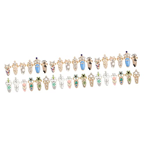 PACKOVE 3 Sätze Teiliges Set Nagelringe Nail Art Dekorationen Für Maniküre Knuckle Ringe Für Festlichkeiten Und Besondere Anlässe 12 Stück * 3 von PACKOVE