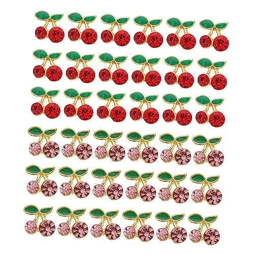 PACKOVE 36 Stück Kirsch Nagelcharms Dekorative Nagelstuds für Kunstnägel für Feiern Hochzeiten und Diy Nageldesigns von PACKOVE