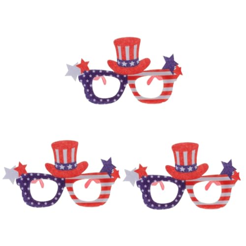 PACKOVE 3St Unabhängigkeitstagbrille ' party decorations weingläser plastik Brillen Amerikanische Elementbrille brille zum unabhängigkeitstag Erwachsener Requisiten Vereinigte Staaten von PACKOVE
