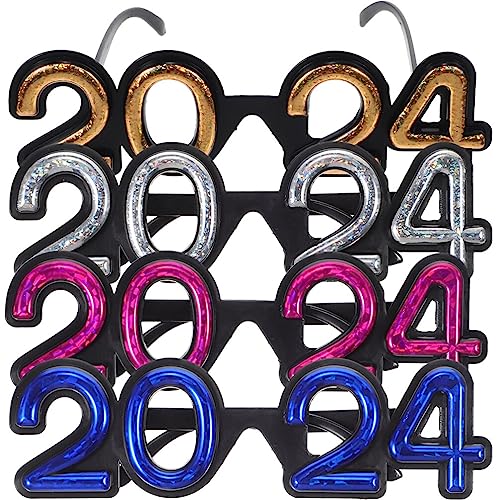 PACKOVE 4 Paar Frohes Neues Jahr Brillen 2024 Neujahr Brillengestell Glitzer 2024 Zahlen Brillen Lustige Neuheit Brillen Kostüm Foto Requisiten Für Silvester PACKOVE 4 Paar Frohes Neues Jahr Brillen 2024 Neujahr Brillengestell Glitzer 2024 Zahlen Brillen Lustige Neuheit Brillen Kostüm Foto Requisiten Für Silvester von PACKOVE