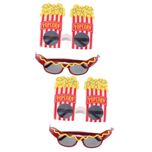 PACKOVE 4 Paare Popcorn- tropische Brillendekorationen Strandparty-Brille Hawaiianische Brille Sommerpartygeschenke für Kinder Brillen im hawaiianischen tropische Dekorationen von PACKOVE