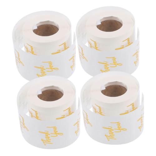 PACKOVE 4 Rollen Selbstklebende Etiketten für Geschenktüten Umschläge Hochzeit Kleinunternehmer Runde Sticker PACKOVE 4 Rollen Selbstklebende Etiketten für Geschenktüten Umschläge Hochzeit Kleinunternehmer Runde Sticker von PACKOVE