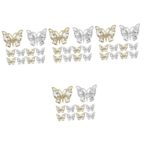 PACKOVE 4 Sätze Bohrer Für Nagelschmuck Nagelanhänger Süß Trendy Nageldekorationen Für Nagelkunst Reiz Nagelkunstzubehör Schmetterling Nagel Charms Charme Nagelstein Legierung 10 Stück * 4 von PACKOVE