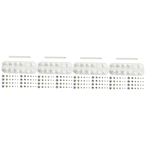 PACKOVE 4 Sätze Nagelbohrer Nail Strass-Kit Maniküre-Strasssteine Charms für Nagelzubehör strasssteine für nägel nail decoration Gesicht Strasssteine große Strasssteine ​​zum Basteln Glas von PACKOVE