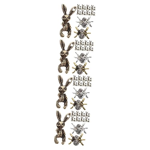 PACKOVE 4 Sätze Schmuck Mit Nageldiamanten Reize Nagel Charms Nagel Charme Nagelkunstanhänger Für Gelnägel Spinnen-nagelkunstdekorationen Spinnen-nagelabziehbilder Metall 30 Stück * 4 von PACKOVE