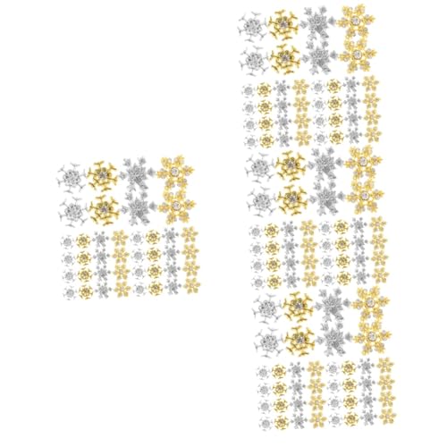 PACKOVE 4 Sätze Schneeflocken-ornamente Nageln Schneeflocken-nagelanhänger Künstlicher Schnee Danksagung Party Nageldekor Für Diy Verschleißfestes Schneeflockendekor Legierung 40 Stück * 4 von PACKOVE