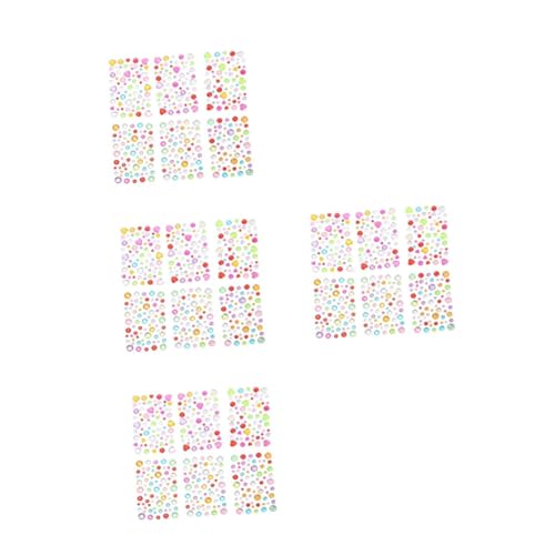PACKOVE 4 Sätze Selbstklebende Gesichts Juwelen Aufkleber Strasssteine Für Augen Und Körper Teiliges Set Für Kreative Makeup Styles Und Diy Dekoration 12 Blätter * 4 von PACKOVE