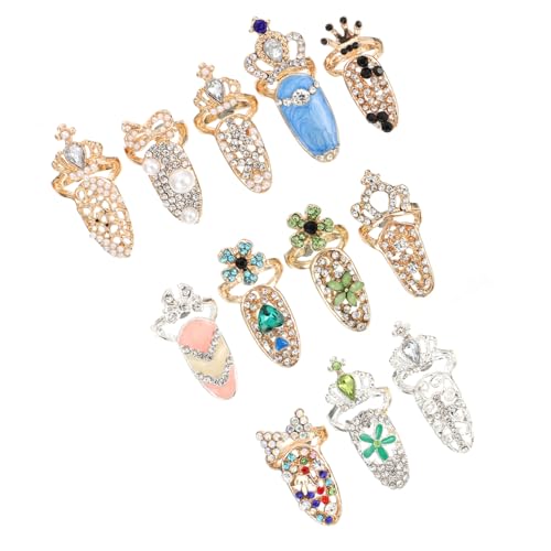 PACKOVE 4 Sätze Teiliges Dekorative Fingerringe Für Damen Maniküre Zubehör Nagelkunst Ringe Nail Art Schmuck Für Verschiedene Anlässe 12 Stück * 4 von PACKOVE