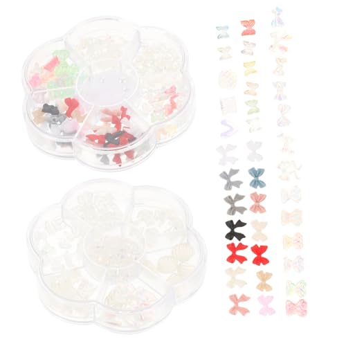 PACKOVE 4 Sätze Zwei Boxen Mit Zarten Schleifen Förmigen Nagelcharms Maniküre Ornamente Für Kreative Nageldesigns Verschiedenen Diy Charms Zur Verschönerung Ihrer Nägel 2boxen*4 von PACKOVE