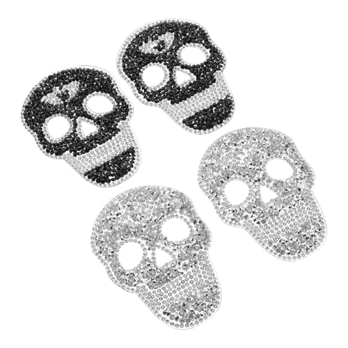 PACKOVE 4 Stück Skull Rhinestone Patch Teiliges Bügelflicken für Kleidung Reparatur DIY Applikation mit Strass Schädel Design für Jacken Taschen Schuhe Hüte Einfaches Aufbügeln Modischer PACKOVE 4 Stück Skull Rhinestone Patch Teiliges Bügelflicken für Kleidung Reparatur DIY Applikation mit Strass Schädel Design für Jacken Taschen Schuhe Hüte Einfaches Aufbügeln Modischer von PACKOVE