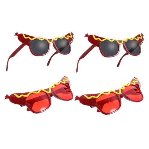 PACKOVE 4 Stück Teiliges Hot Dog Sonnenbrillen Erwachsene Lustige Kostümbrille für Halloween Geburtstag Luau Party Foto Requisiten Leichte Kreative Partybrille für Karneval Cosplay PACKOVE 4 Stück Teiliges Hot Dog Sonnenbrillen Erwachsene Lustige Kostümbrille für Halloween Geburtstag Luau Party Foto Requisiten Leichte Kreative Partybrille für Karneval Cosplay von PACKOVE