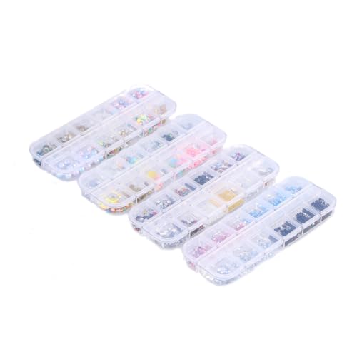 PACKOVE 4 Stück Teiliges Set Nagelkunst Kristallstrasssteine mit Fächern Glänzende Perlen und Pailletten für Diy Nageldesign und Kreative Nail Art Dekoration C PACKOVE 4 Stück Teiliges Set Nagelkunst Kristallstrasssteine mit Fächern Glänzende Perlen und Pailletten für Diy Nageldesign und Kreative Nail Art Dekoration C von PACKOVE