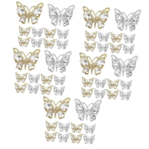 PACKOVE 5 Sätze Bohrer Für Nagelschmuck Nagelcharms Für Acrylnägel Nagelcharms Für Party Schmetterling Nagelcharme Reiz Trendy Strasssteine ​​für Nägel Nagel Charms Legierung 10 Stück * 5 von PACKOVE
