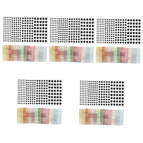 PACKOVE 5 Sätze Diamantaufkleber Uv Gesichtsdiamanten Kleben Reize Klebstoff Gesicht Unikal Wundrrschön Körper Schmuck Schöning Auge Gesicht Strass Juwelen Acryl 12 Blätter * 5 von PACKOVE